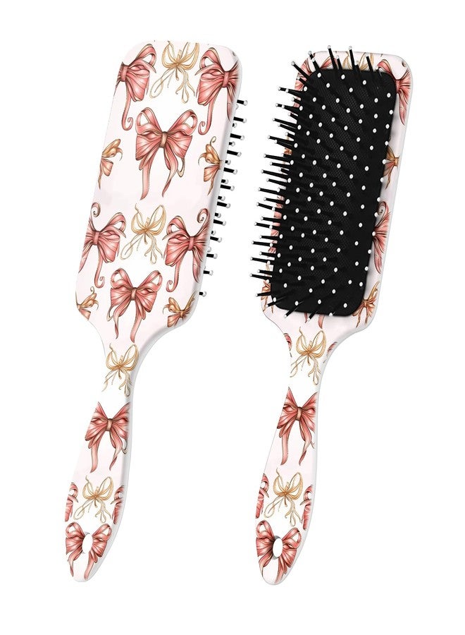 GABraden Paddle Detangler Hair Brush,Soft Bristles for Effortless Tangle Removal,Minimal Frizz and Breakage,Cute Detangling Hair Brush for Women Men Boys Girls Wet Dry All Hair Types(Pink Bow-08) - Image 1